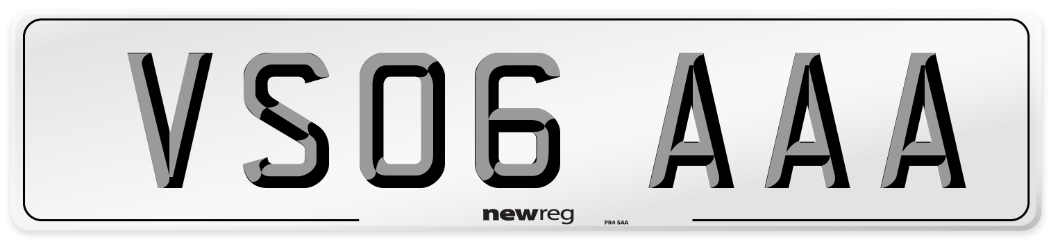 VS06 AAA Number Plate from New Reg